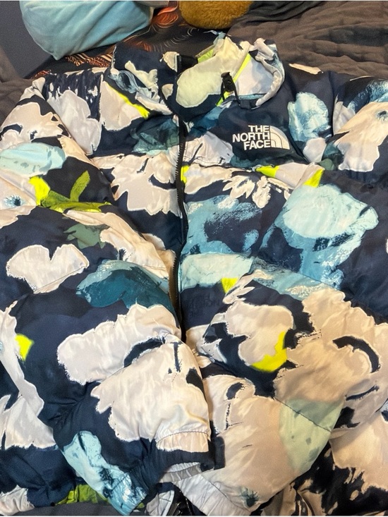 The North Face Jackets & Blazers - The North Face Floral Navy Blue Puff Jacket